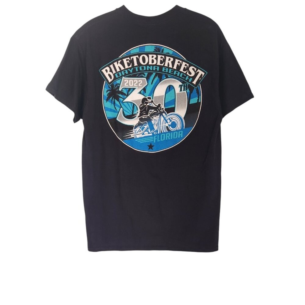 Daytona Beach 2022 30th Biketoberfest T-Shirt Florida Logo Cotton Medium NWT NEW